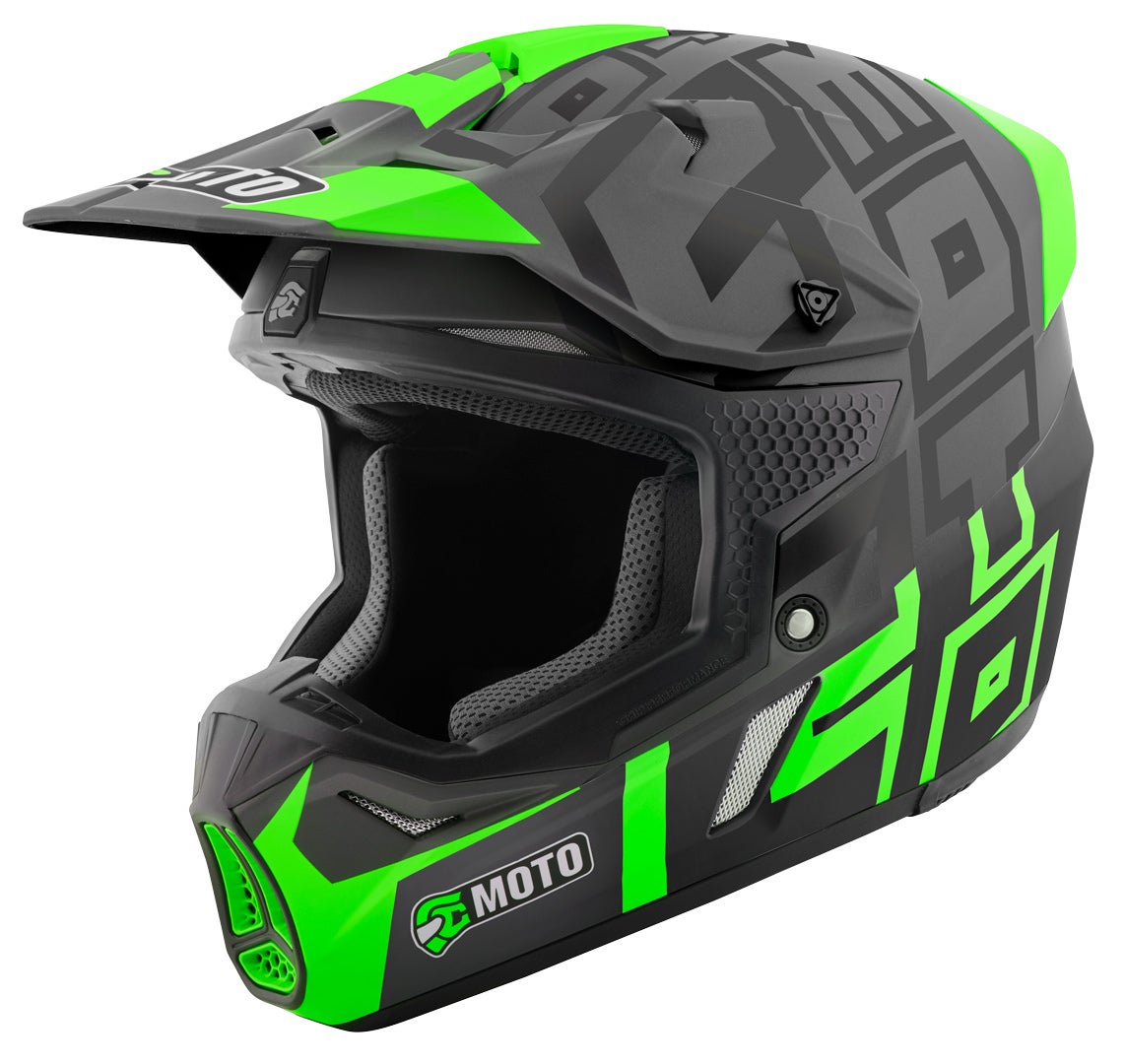 FC-Moto Merkur Flex Motocross hjelm sort/grå/grøn S Figur 1