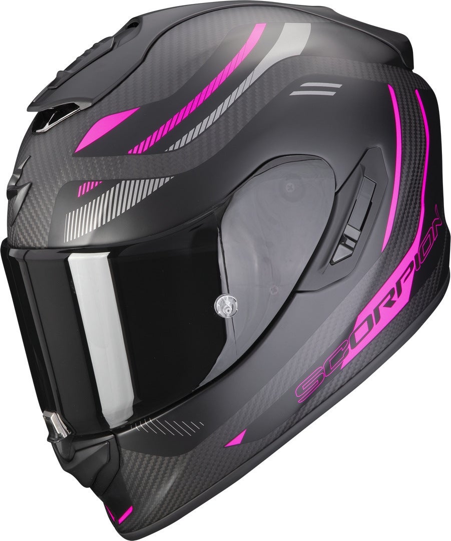 Scorpion EXO-1400 Evo Air Kydra Carbon hjelm sort mat/pink L (59/60) Figur 1