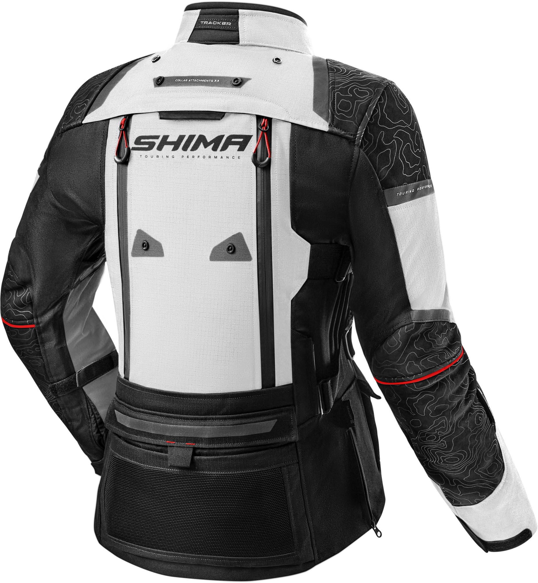 SHIMA Tracker Motorfiets Textieljas wit/grijs/rood 3XL Figuur 2