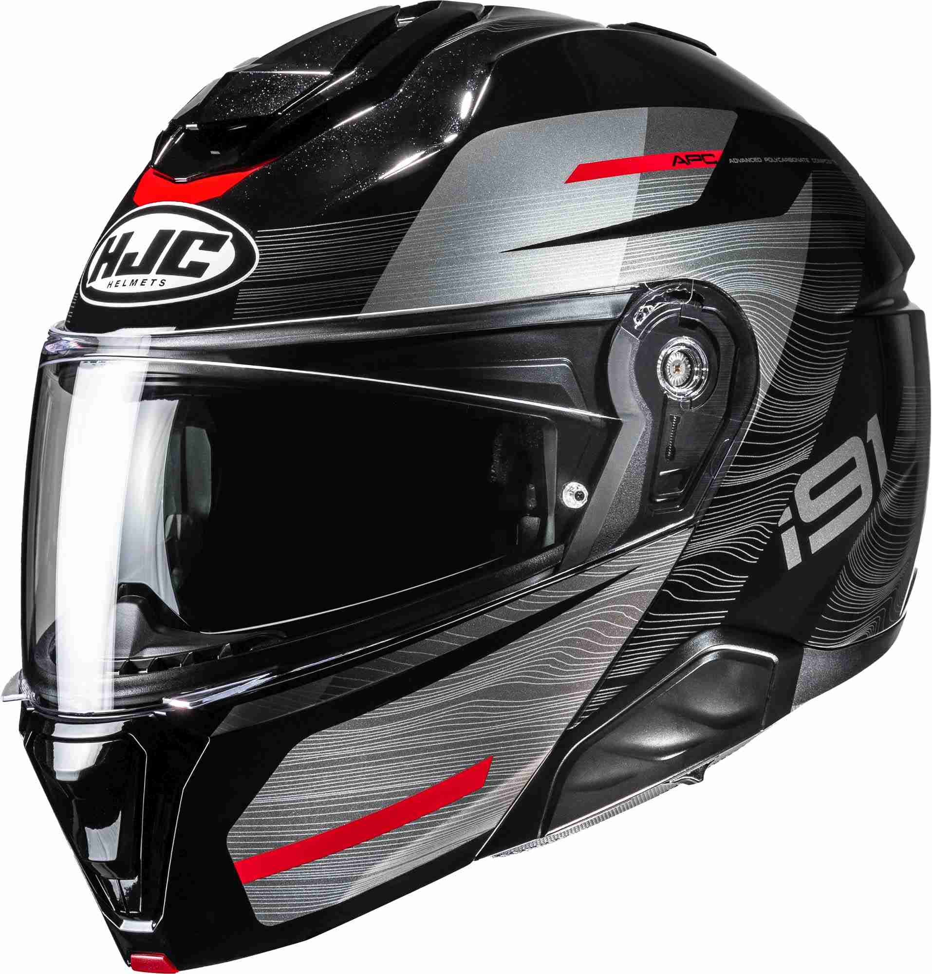 HJC i91 Dusk Helm zwart/grijs/rood L (58/59) Figuur 1