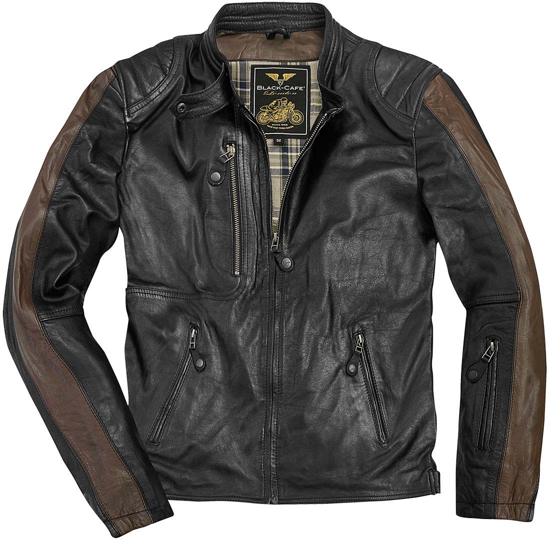 Black-Cafe London Vintage Jachetă de piele de motocicletă Articolul principal Figura 1