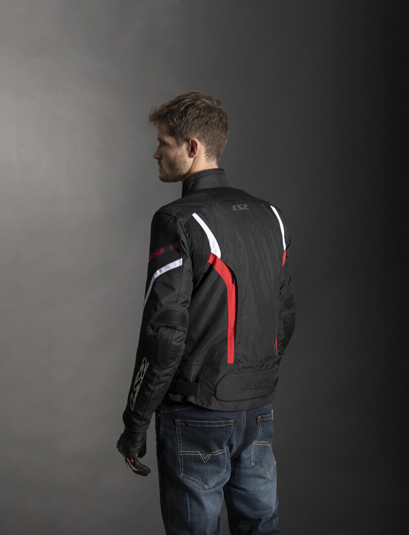 LS2 Gate waterproof Motorcycle Textile Jacket black/red/white L Figure 3