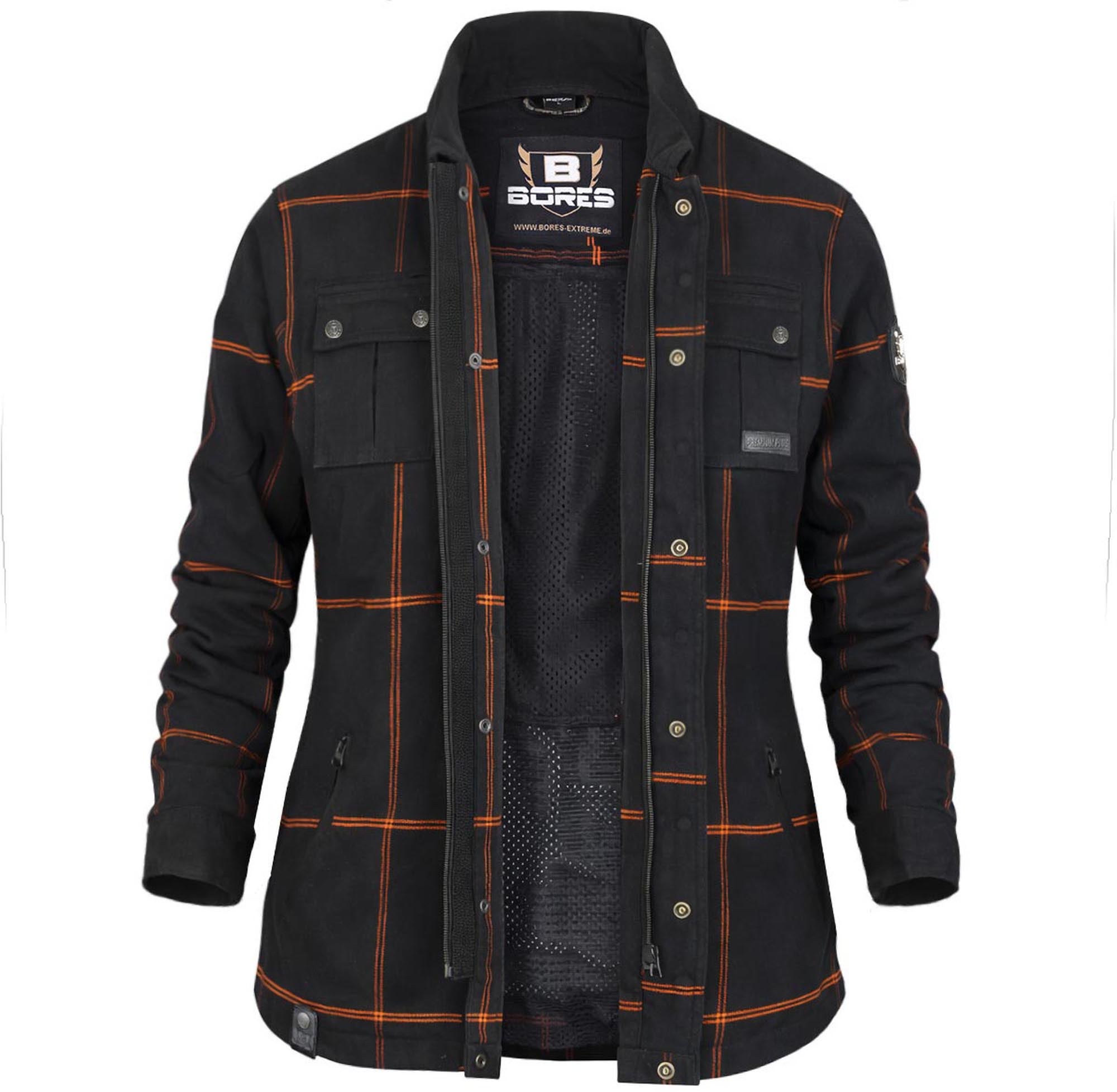 Bores Lumberjack Premium Plus Bortexx 女士摩托车衬衫B 黑色/橙色 XS 图1