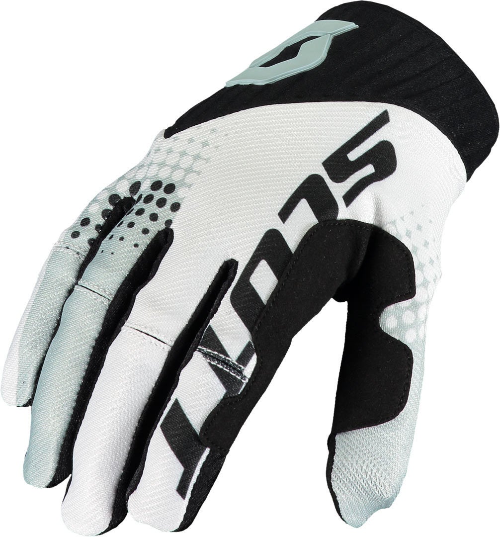 Scott 450 Angled Luvas de motocross preto/branco XL Figura 1