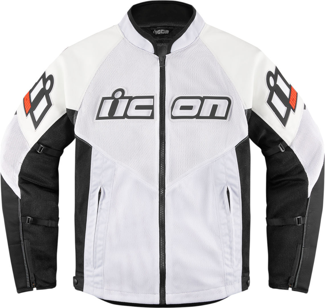 Icon Mesh AF Motorfiets lederen jas Wit XXL Figuur 1