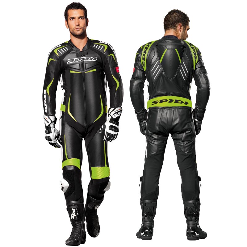 Spidi Track Wind Pro One Piece Motorcycle Leather Suit black/green 54 Figure 2