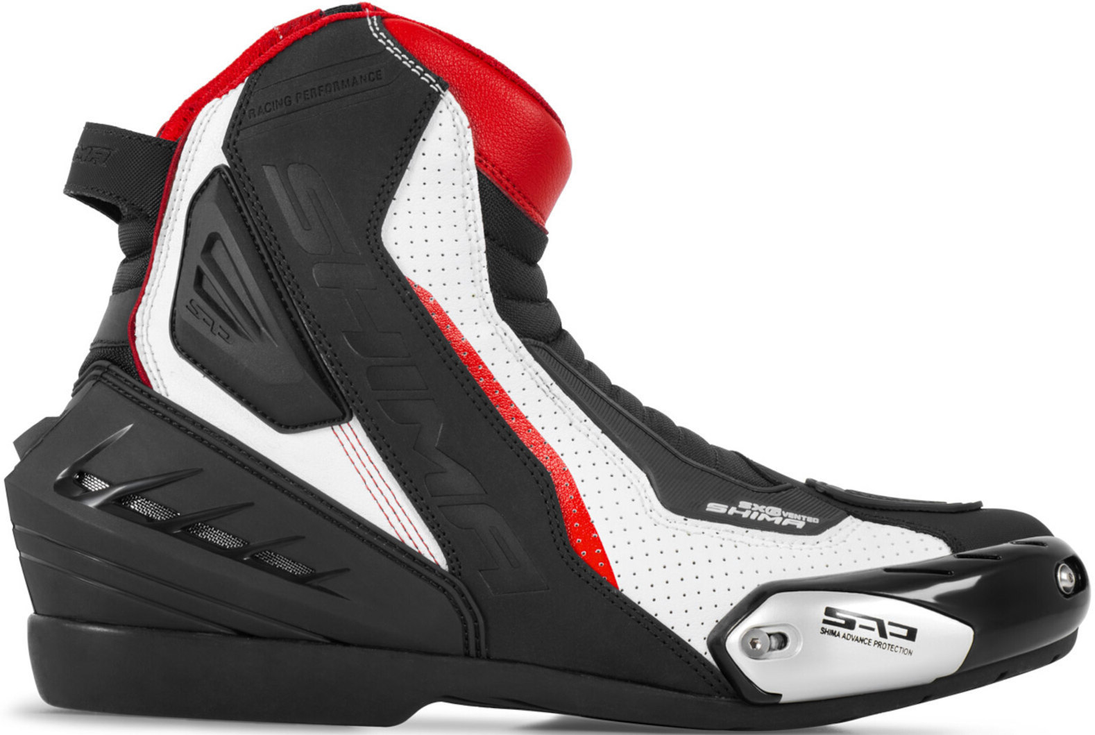 SHIMA SX-6 Botas perfuradas da motocicleta preto/branco/vermelho 46 Figura 2