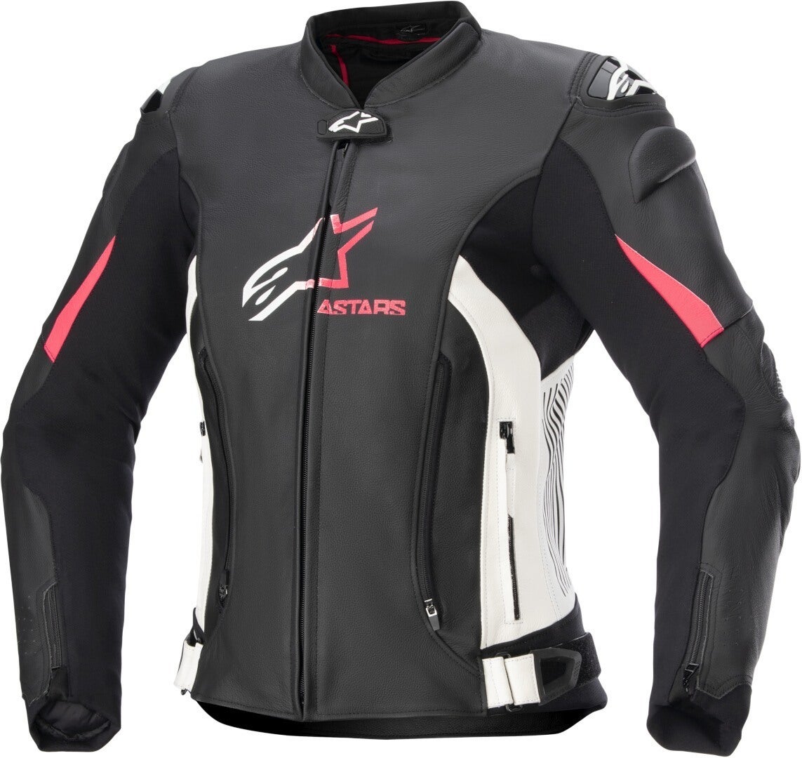Alpinestars Stella GP Plus R V4 Женская кожаная куртка для мотоцикла 44 чёрный/белый/розовый 