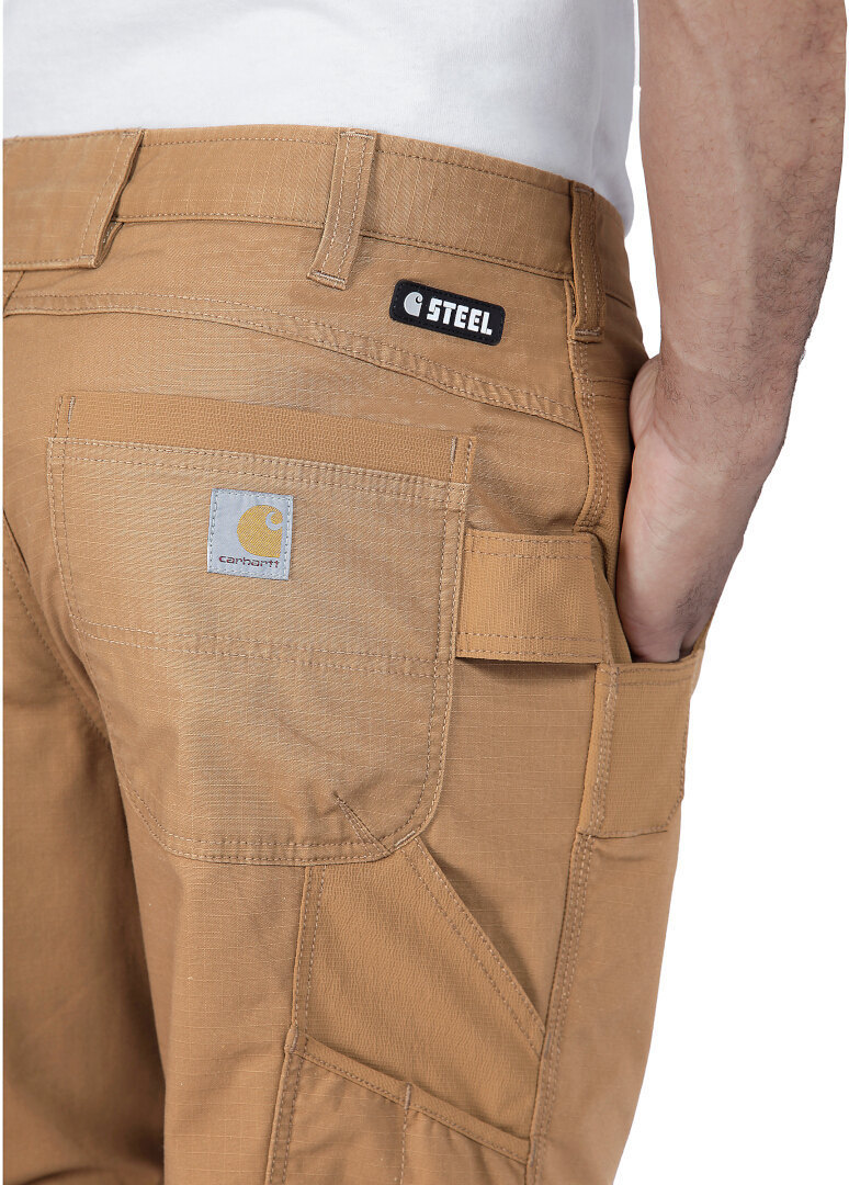 Carhartt Steel Rugged Flex Relaxed Fit Ripstop Double Front Utility Multi Pocket Work Pants brown 32/30 Figure 3