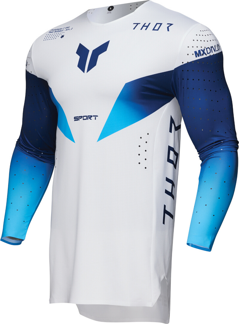 Thor Sportmode Strike Motocross Jersey white/blue M Figure 1