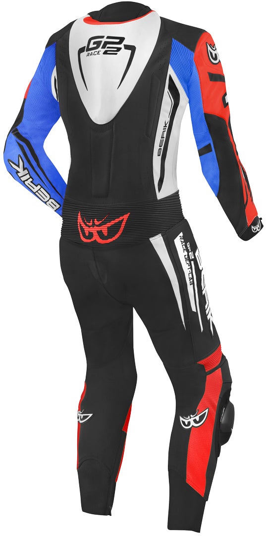 Berik Monza Dames Eendelige Motorfiets Lederen Pak zwart/wit/rood/blauw 46 Figuur 2