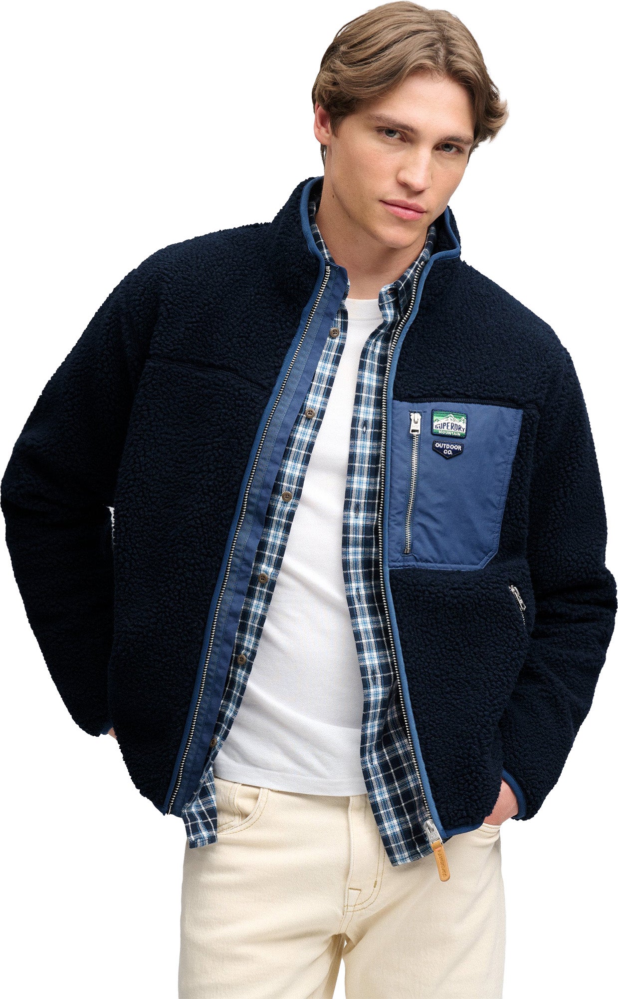 Superdry & Co Vintage Retro Giacca in pile Blu navy S Figura 8