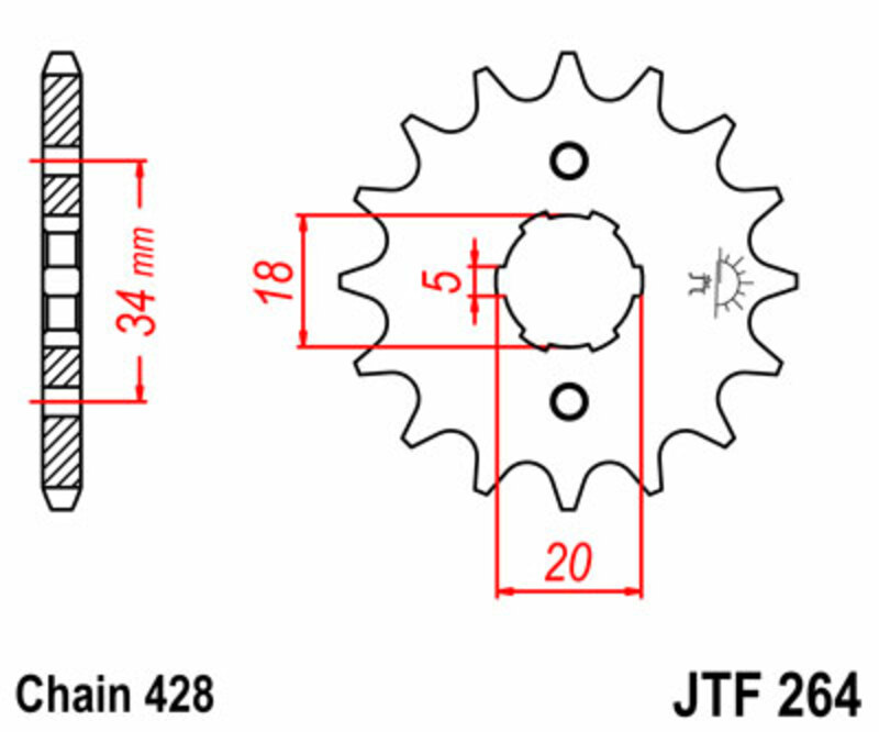 JT-DRIVHJUL Standard stålhjul 264 - 428 Figur 3