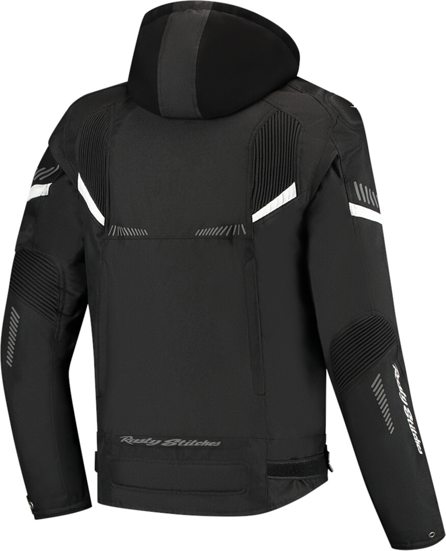 Rusty Stitches Dylan Chaqueta textil impermeable para motocicleta Negro/Blanco M Figura 2