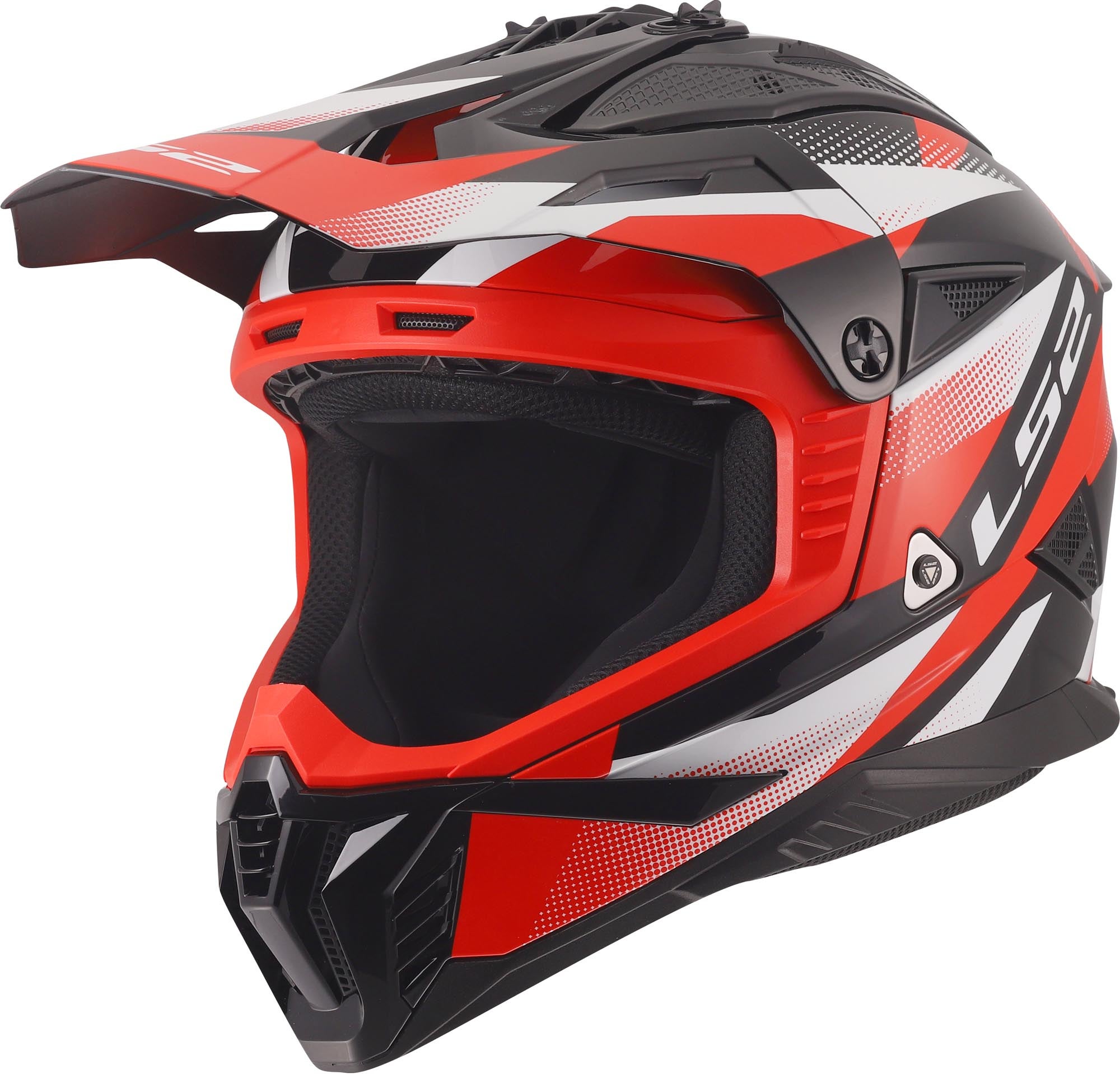 LS2 MX708 Fast II Fort Motocross Helm schwarz/rot S (55/56) Abbildung 1