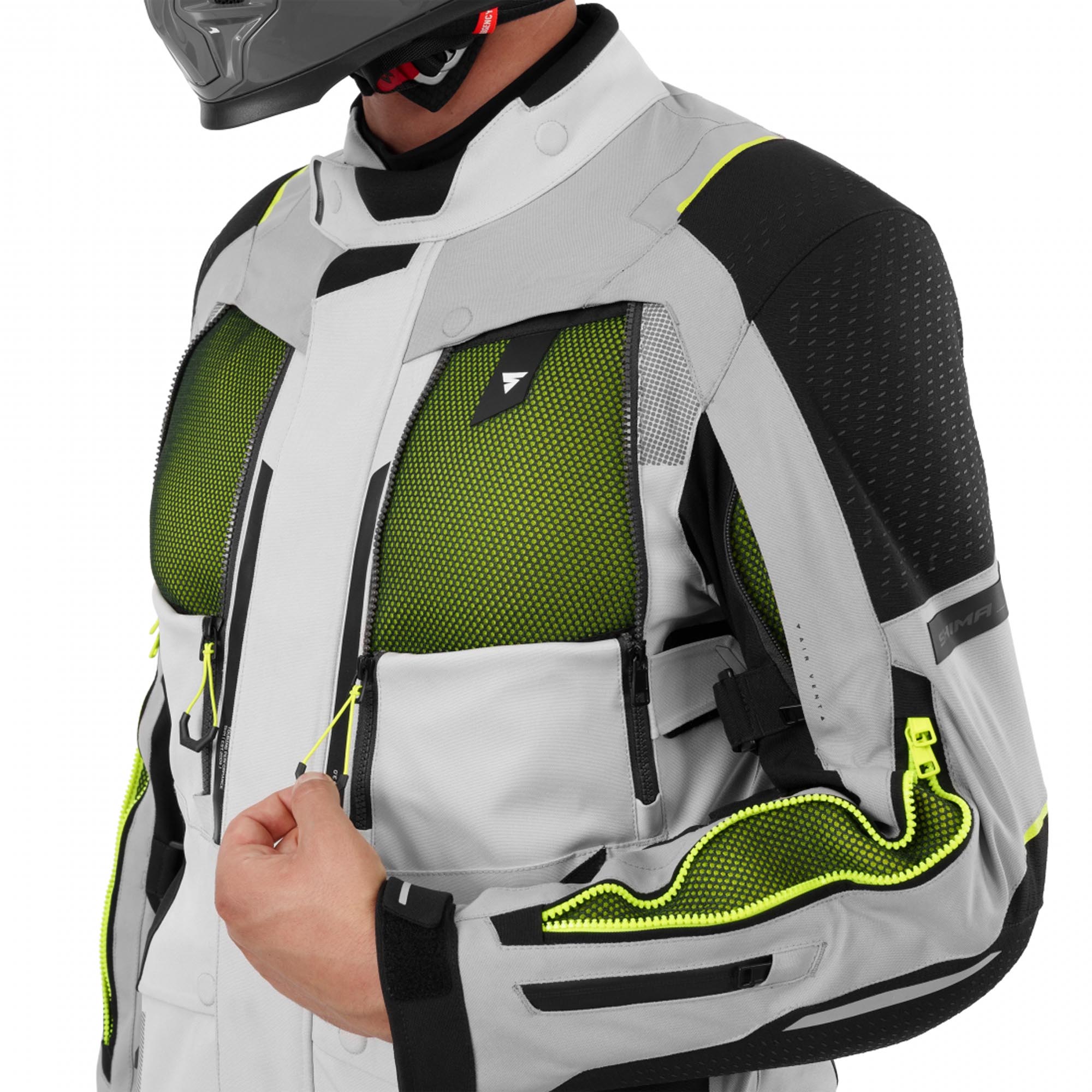 SHIMA Hero 3.0 Motorcycle Textile Jacket grey/yellow M Figure 8