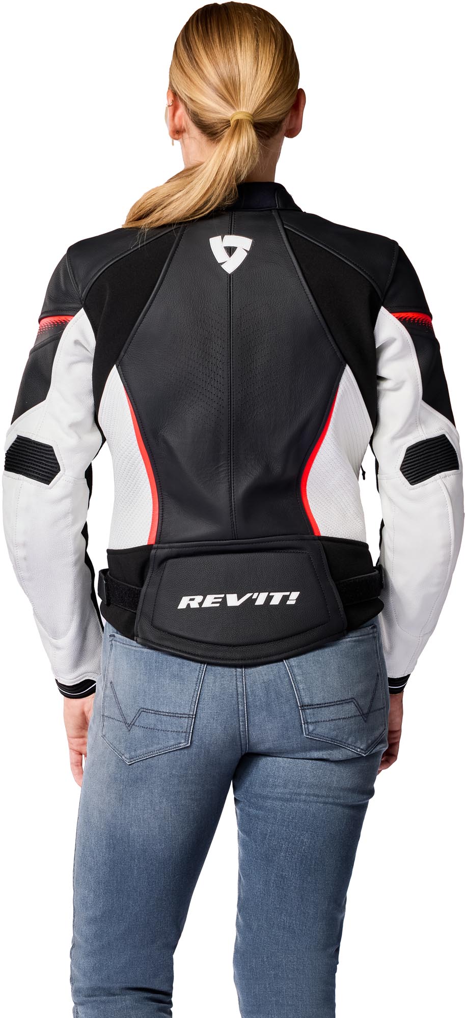 Revit Xena 4 Jachetă de piele pentru motociclete pentru doamne Alb/Roșu 40 Figura 4