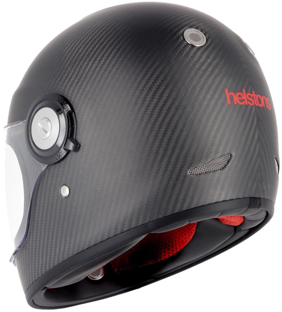 Side view of Helstons Naked Full Face Mat Carbon Helmet
