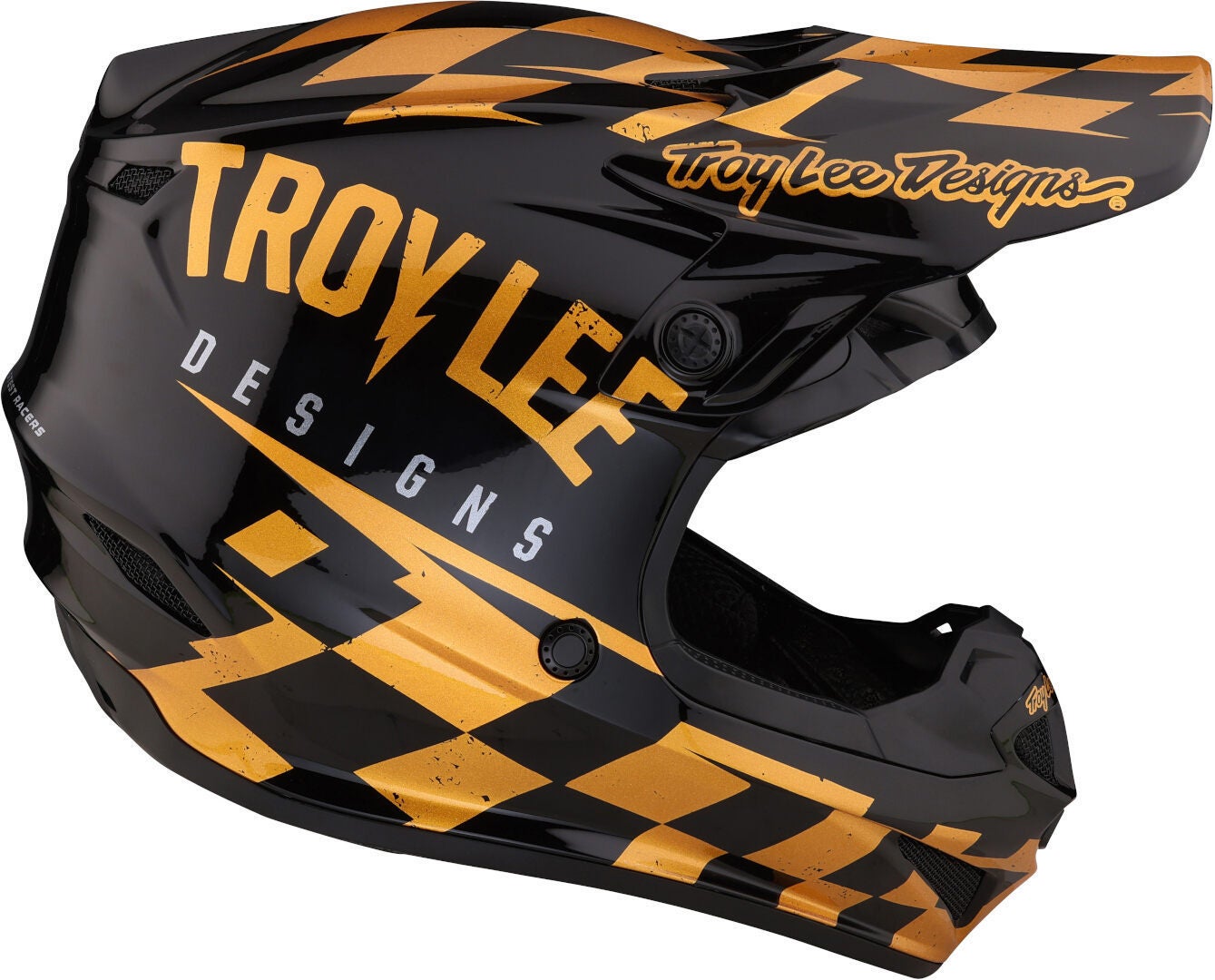 Troy Lee Designs SE4 Polyacrylite Race Shop MIPS Casco da motocross nero/oro M (57/58) Figura 5