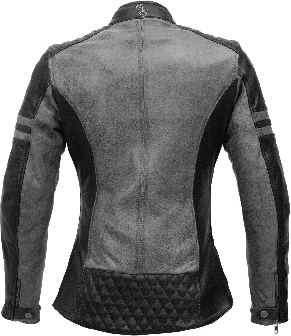 Rusty Stitches Joyce Dames Motorfiets Lederen Jas grijs/zwart 42 Figuur 2