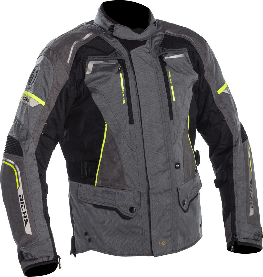 Richa Infinity 2 waterproof Motorcycle Textile Jacket grey/black/yellow L Figure 1