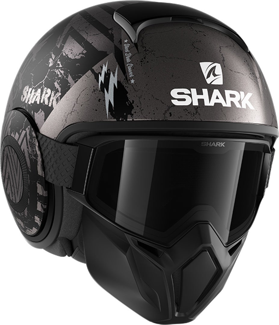 Shark Street-Drak Crower Capacete do jato preto fosco/cinza L (59/60) Figura 3