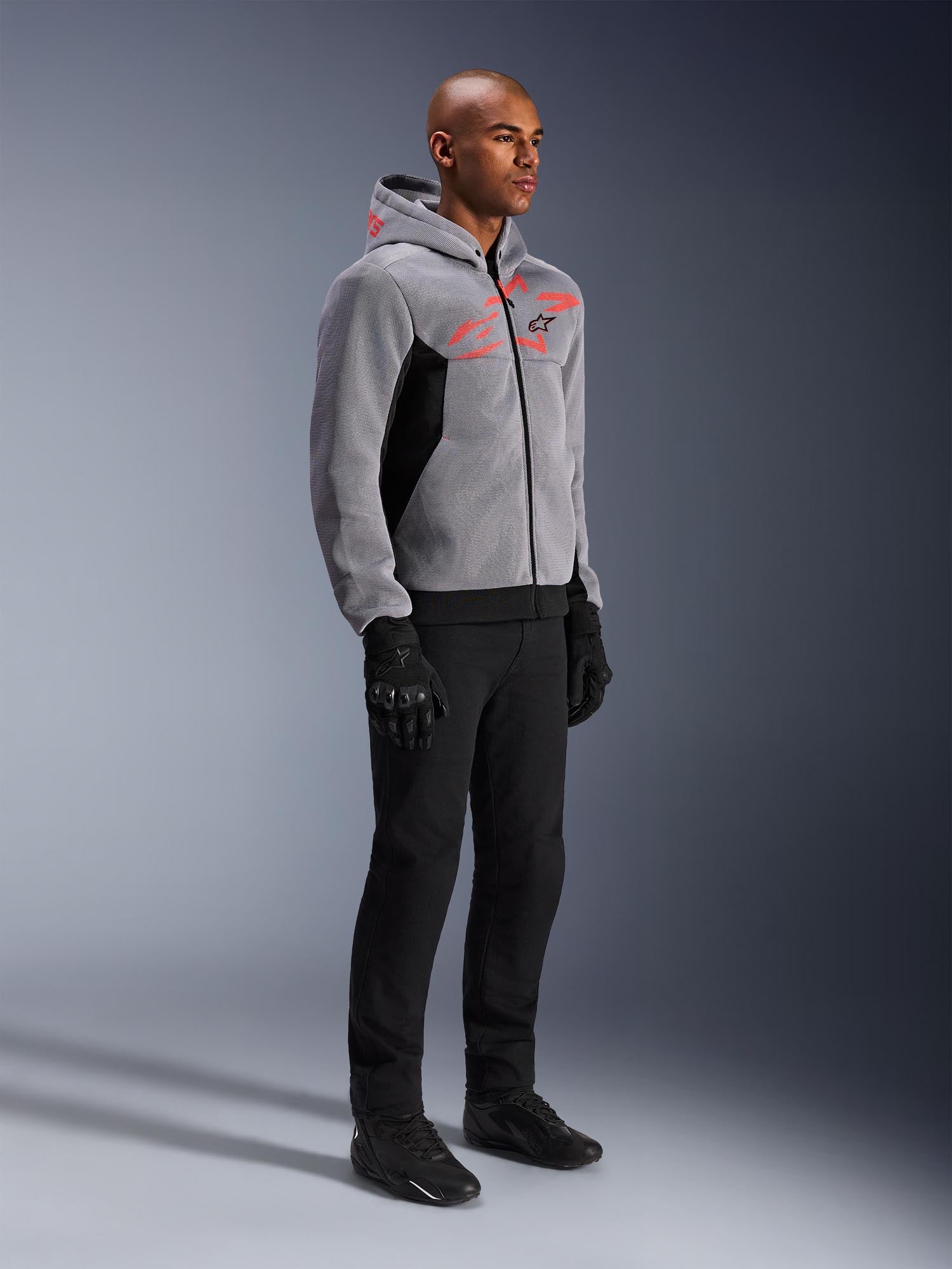 Side view of Alpinestars Chrome Superairflow Motorcycle Zip Hoodie