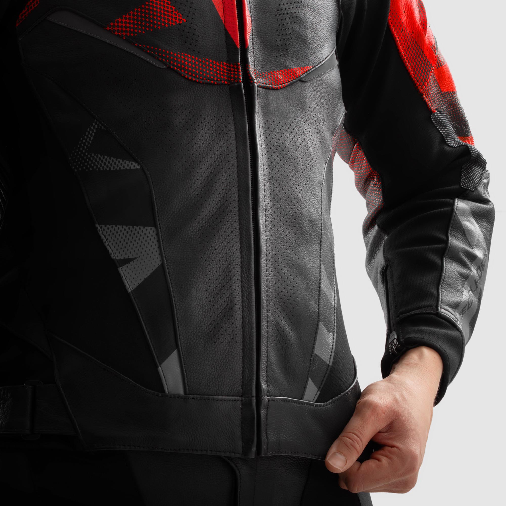 Rebelhorn Inferno Motorcycle Leather Jacket black/red 52 Figure 3