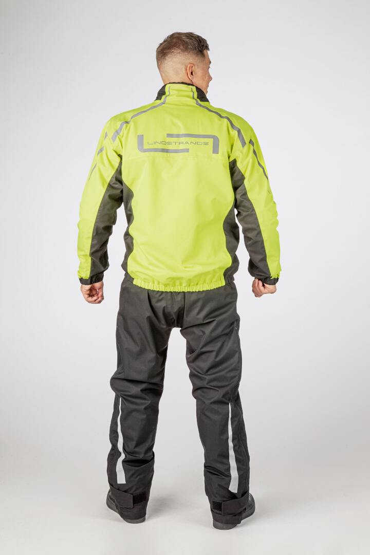 Lindstrands DW+ Motorfiets regenjas Geel/zwart S Figuur 4