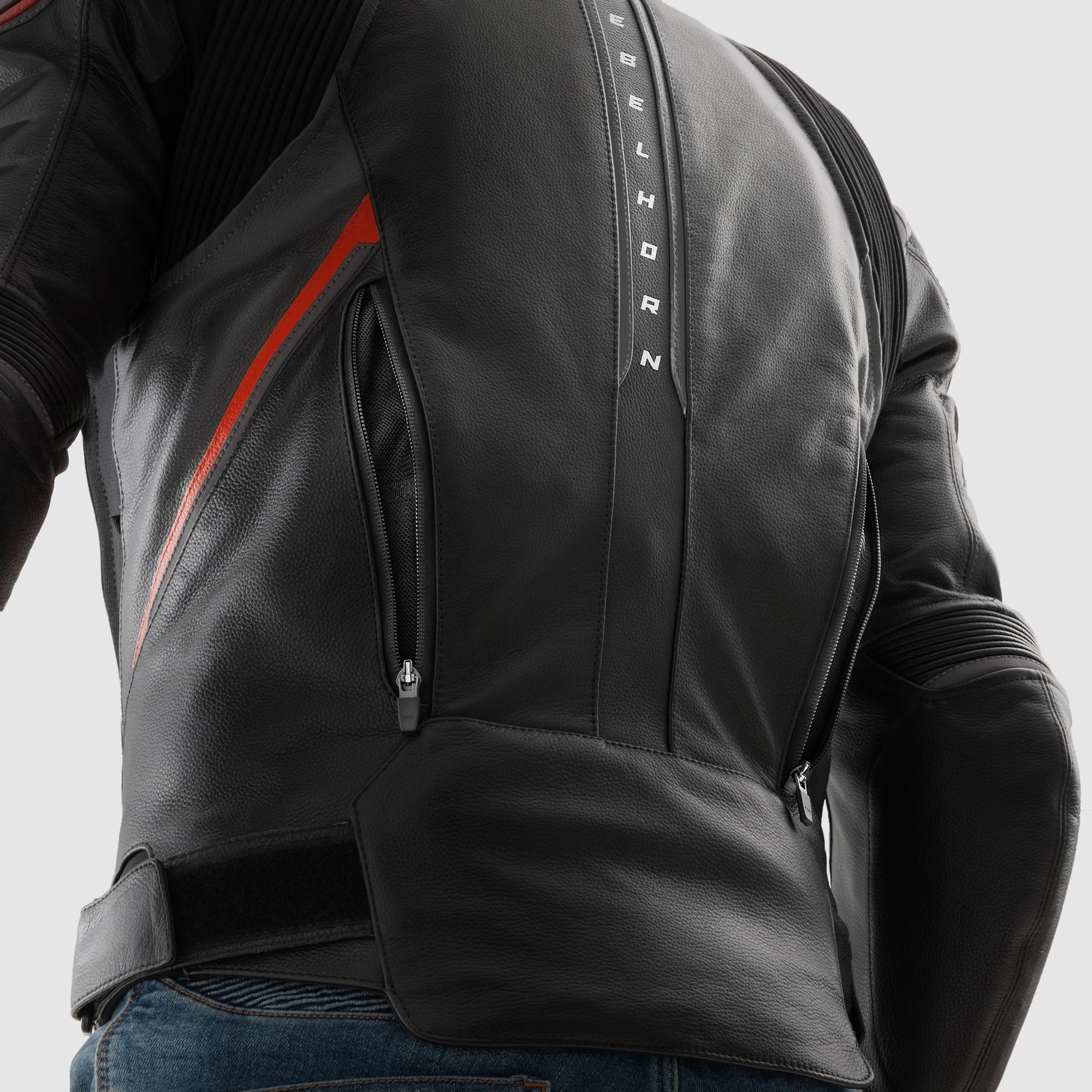 Rebelhorn Veloce Motorcycle Leather Jacket black/grey/red 60 Figure 5