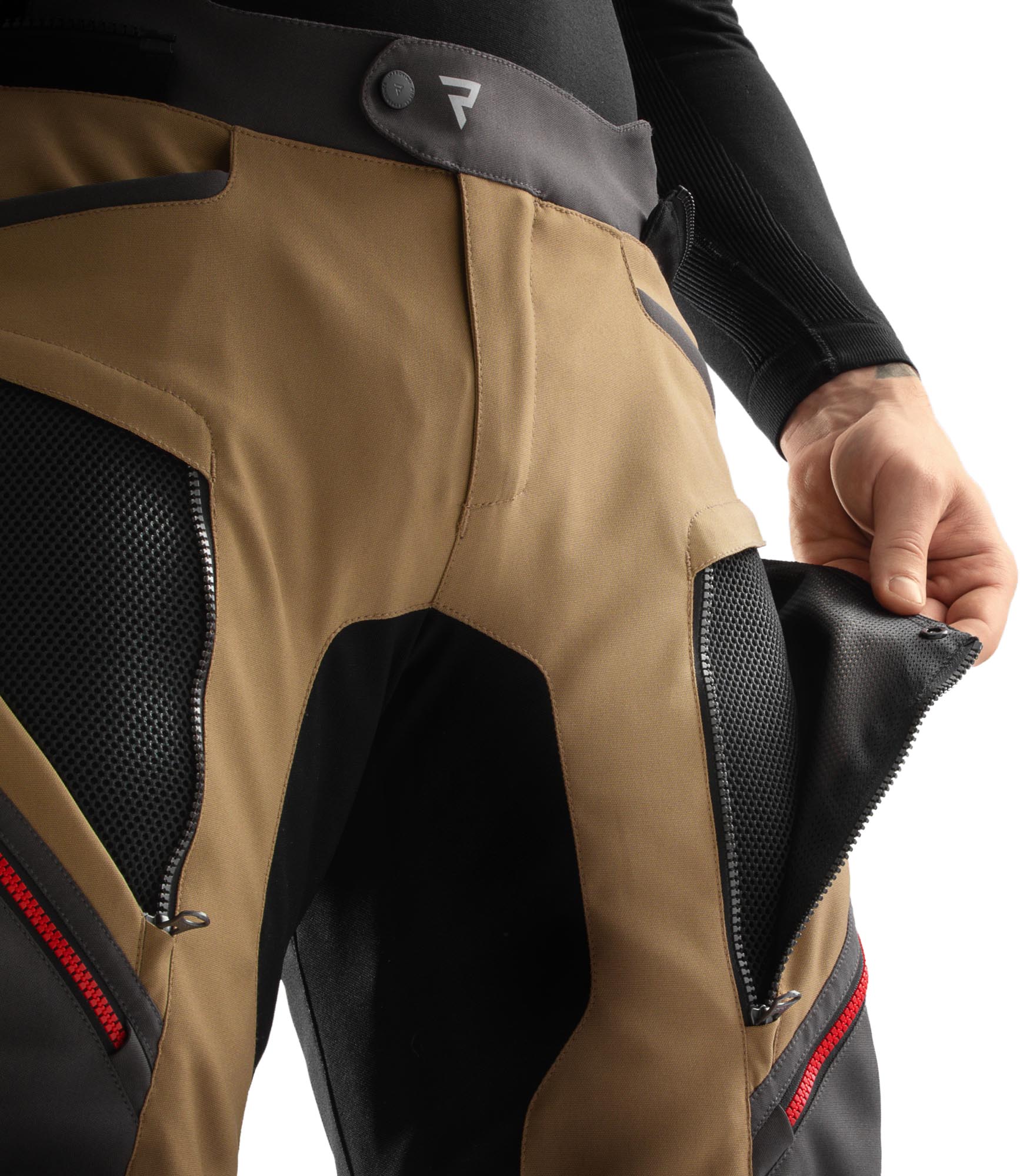 Rebelhorn Hardy 3.0 waterproof Motorcycle Textile Pants brown/grey/red L Figure 4