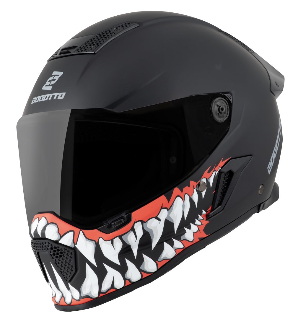 Bogotto Rapto Jaws Casco nero/rosso opaco S Figura 1