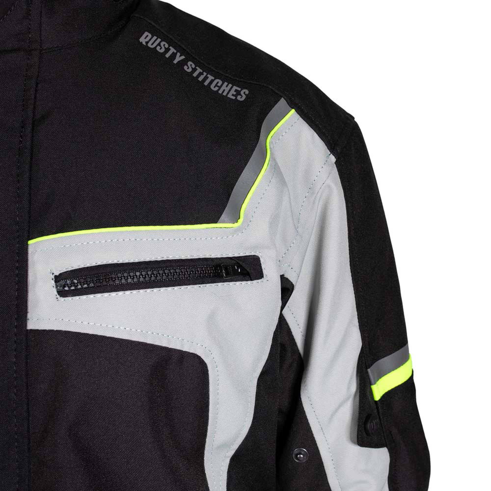 Rusty Stitches Luke waterproof Motorcycle Textil Jacket black/yellow M Figure 7