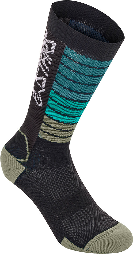 Alpinestars Drop 22 Meias preto/verde/azul M Figura 1