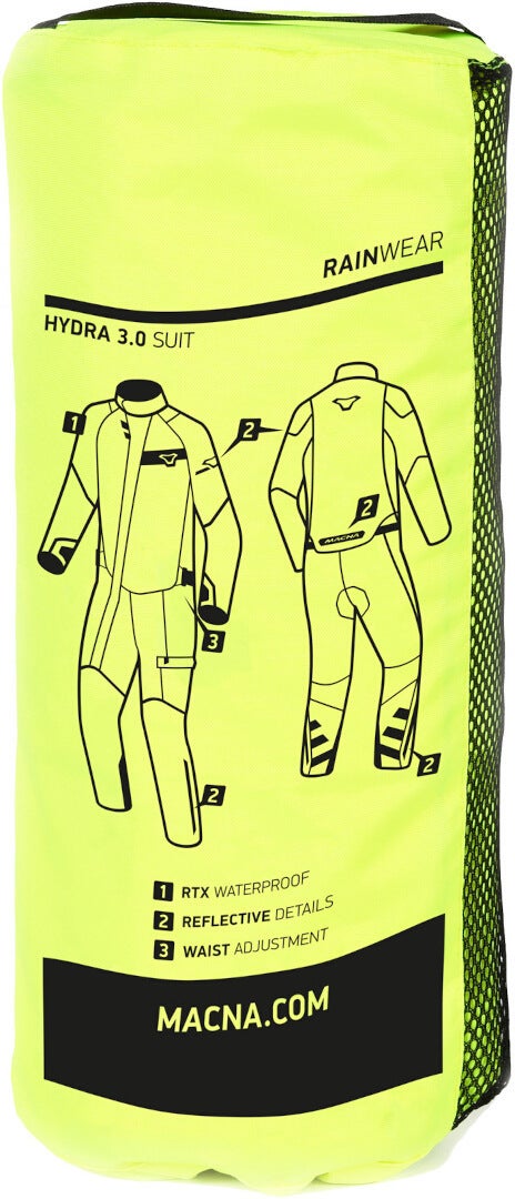 Macna Hydra 3.0 One Piece Motorcycle Rain Suit black/yellow L Figure 3