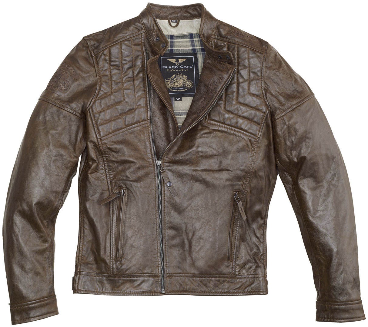Black-Cafe London Philadelphia Motorcycle Leather Jacket brown 52 Figure 1