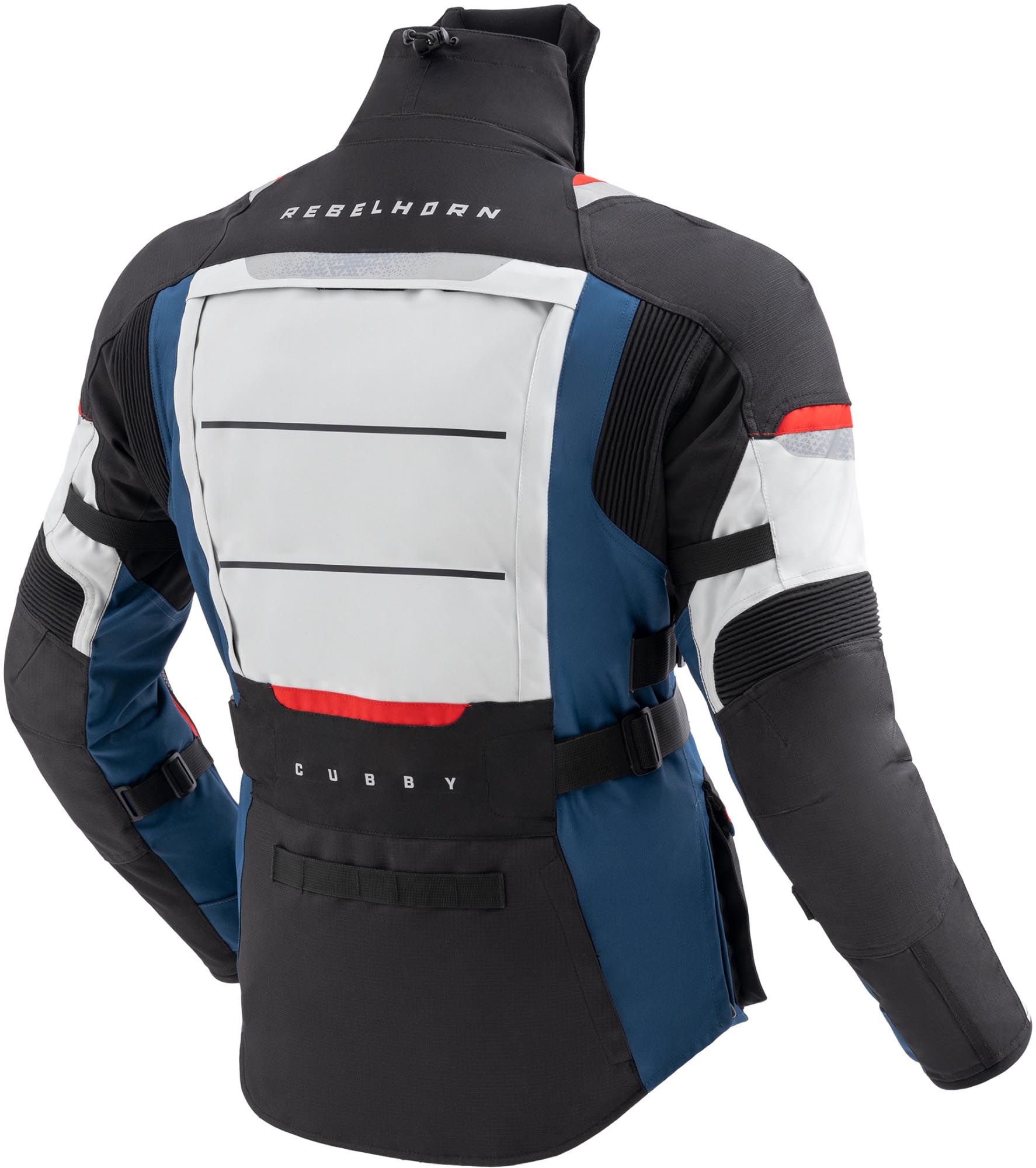 Rebelhorn Cubby 5 waterproof Motorcycle Textile Jacket grey/blue/red M Figure 2