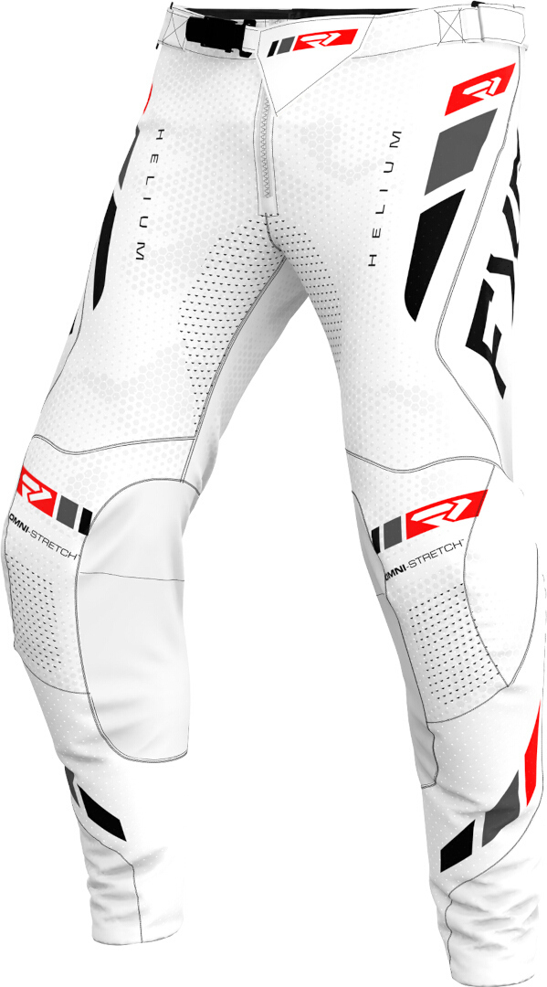 FXR Helium 2025 Motocross Byxor vit/svart/röd 28 Figur 1