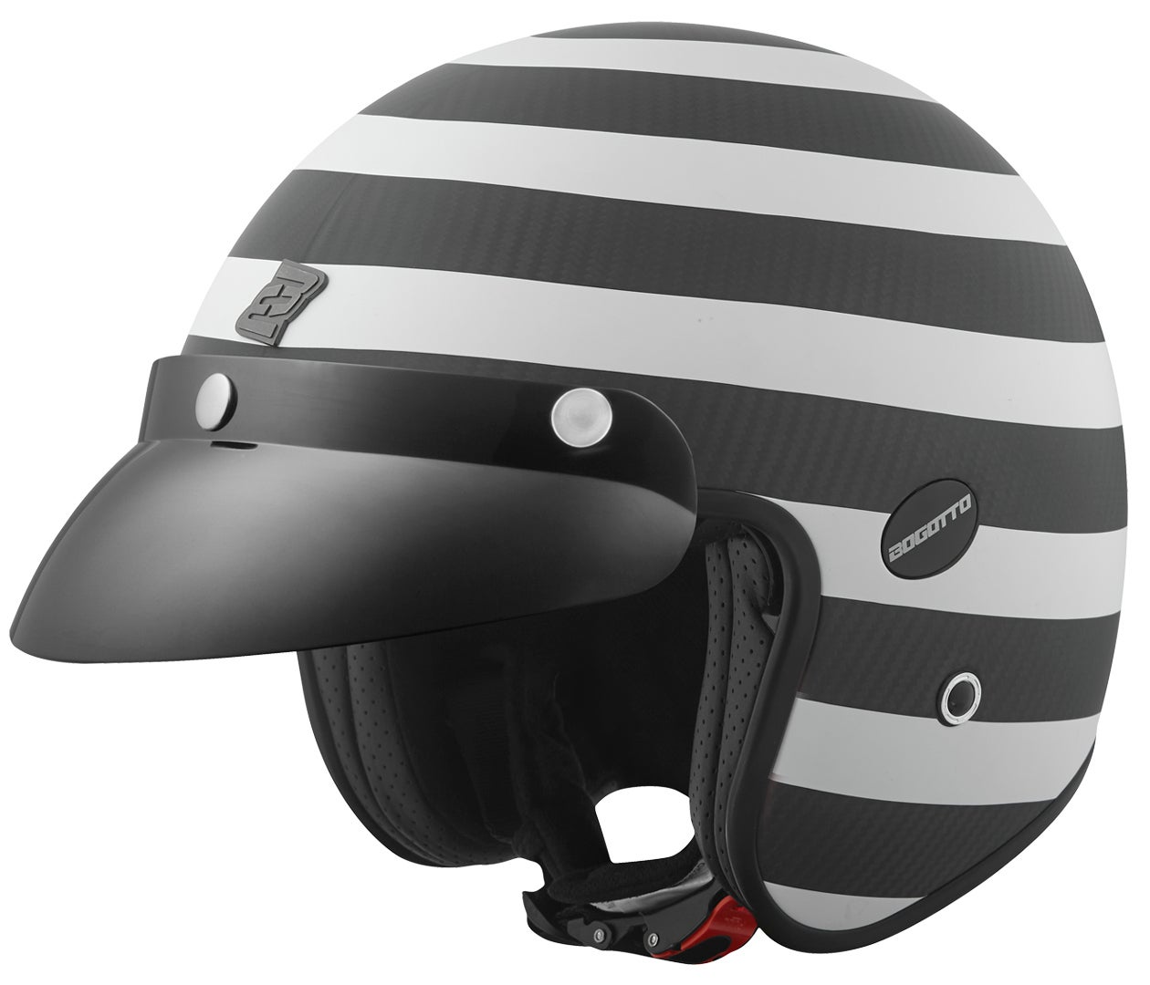 Bogotto V587 Scacchi Carbon Jet hjelm Sort/hvid M Figur 3