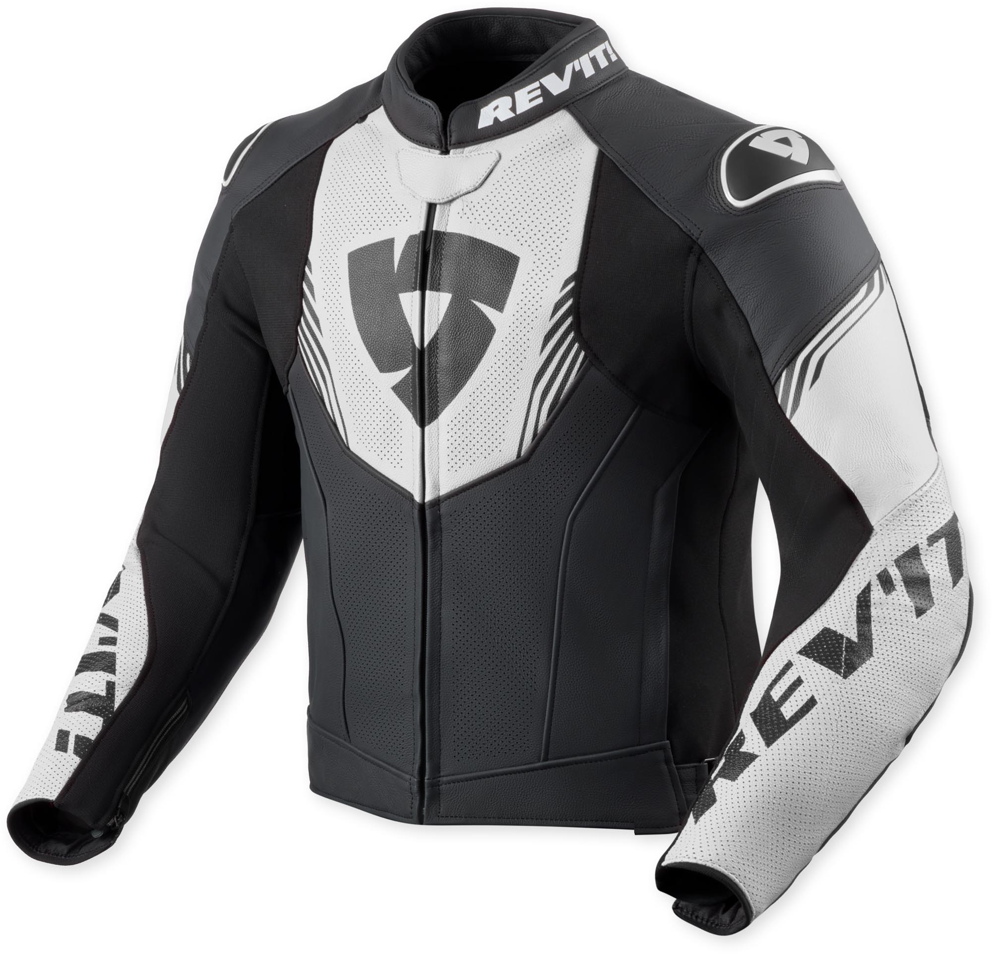 Revit Argon 3 perforated Motorcycle Leather Jacket black/white 54 Figure 1