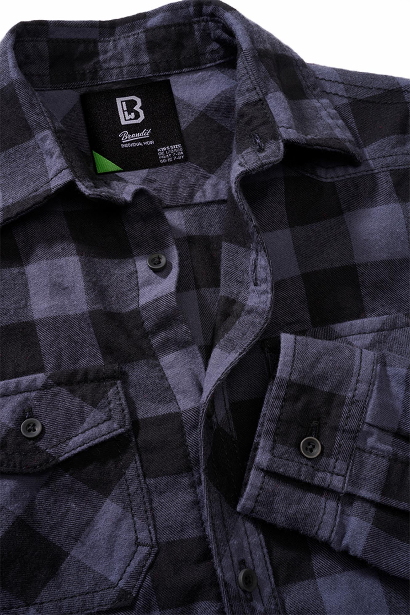 Brandit Check Kids Shirt black/grey 122-128 Figure 2