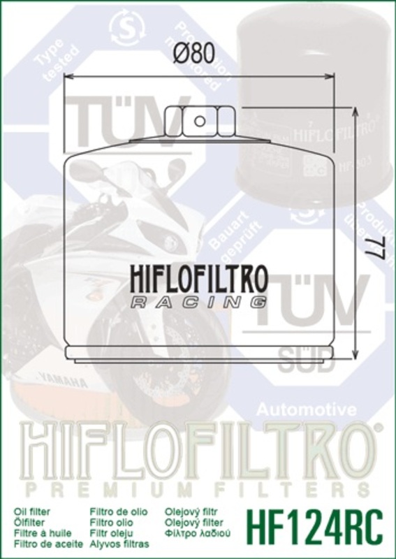 Hiflofiltro Racing oljefilter - HF124RC Figur 3