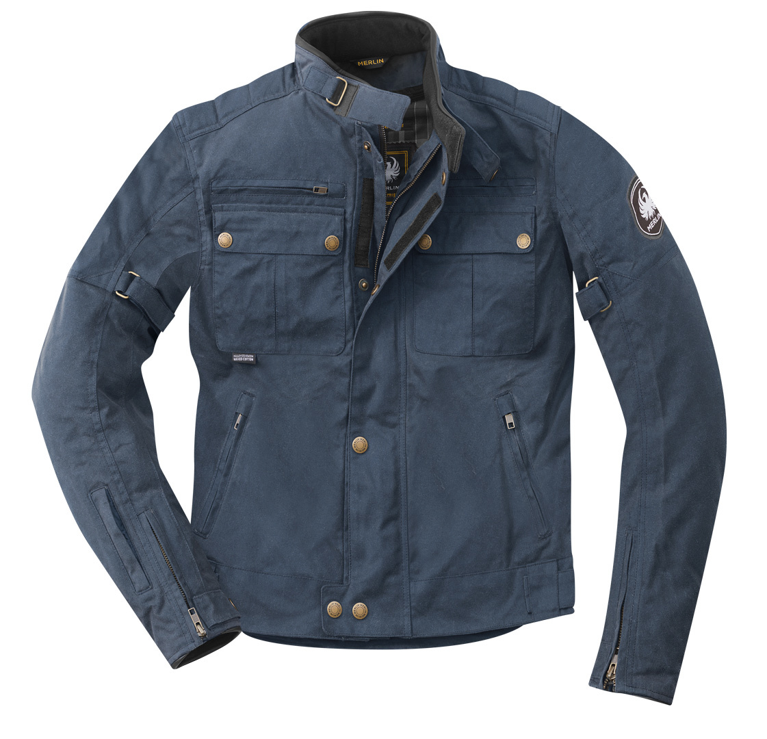 Merlin Barton II Motorcycle Waxed Jacket navy blue M Figure 1