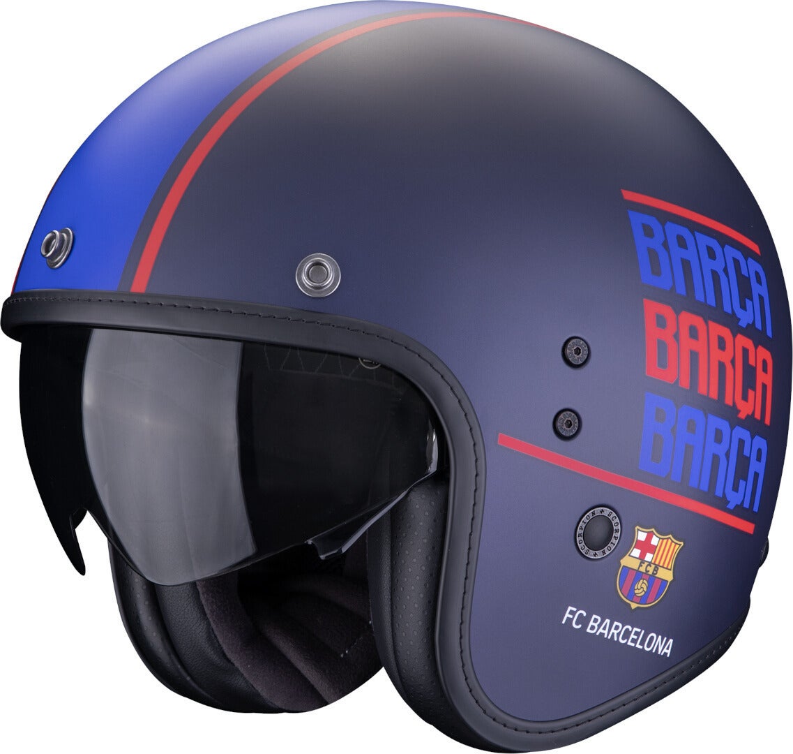 Scorpion Belfast Evo FC Barcelona Capacete a jato azul fosco/vermelho M (57/58) Figura 1