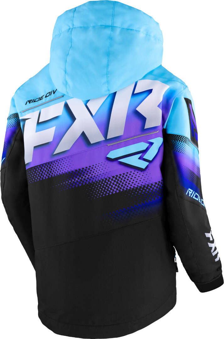 FXR Boost 2023 Youth Snowmobile Jacket black/light blue 16 Figure 2