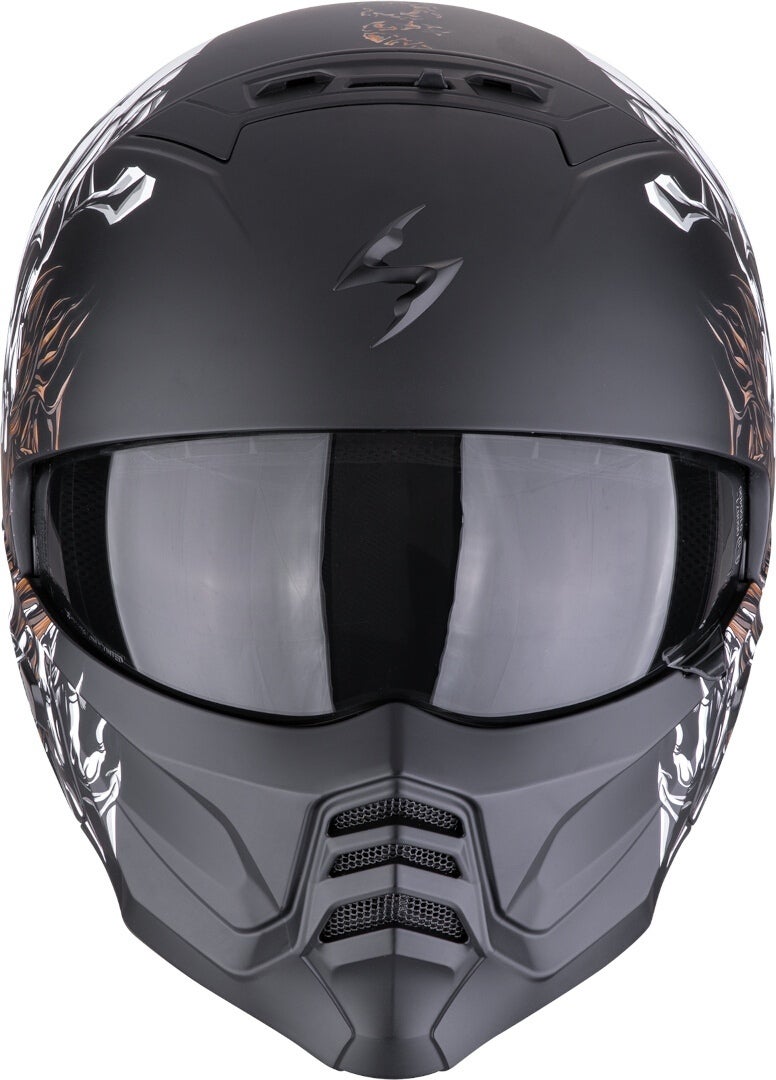 Scorpion EXO Combat II Genesis Jet Helmet black matt/white/orange L (58/59) Figure 3