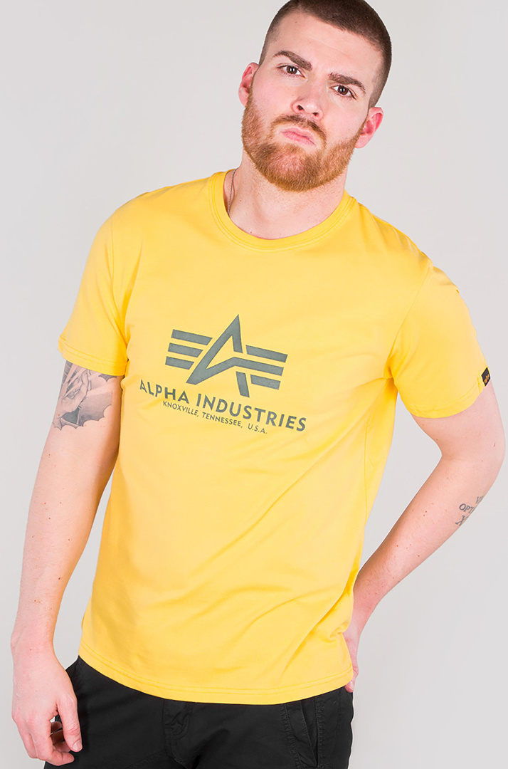 Alpha Industries Basic 티셔츠 노란색 S 그림 3