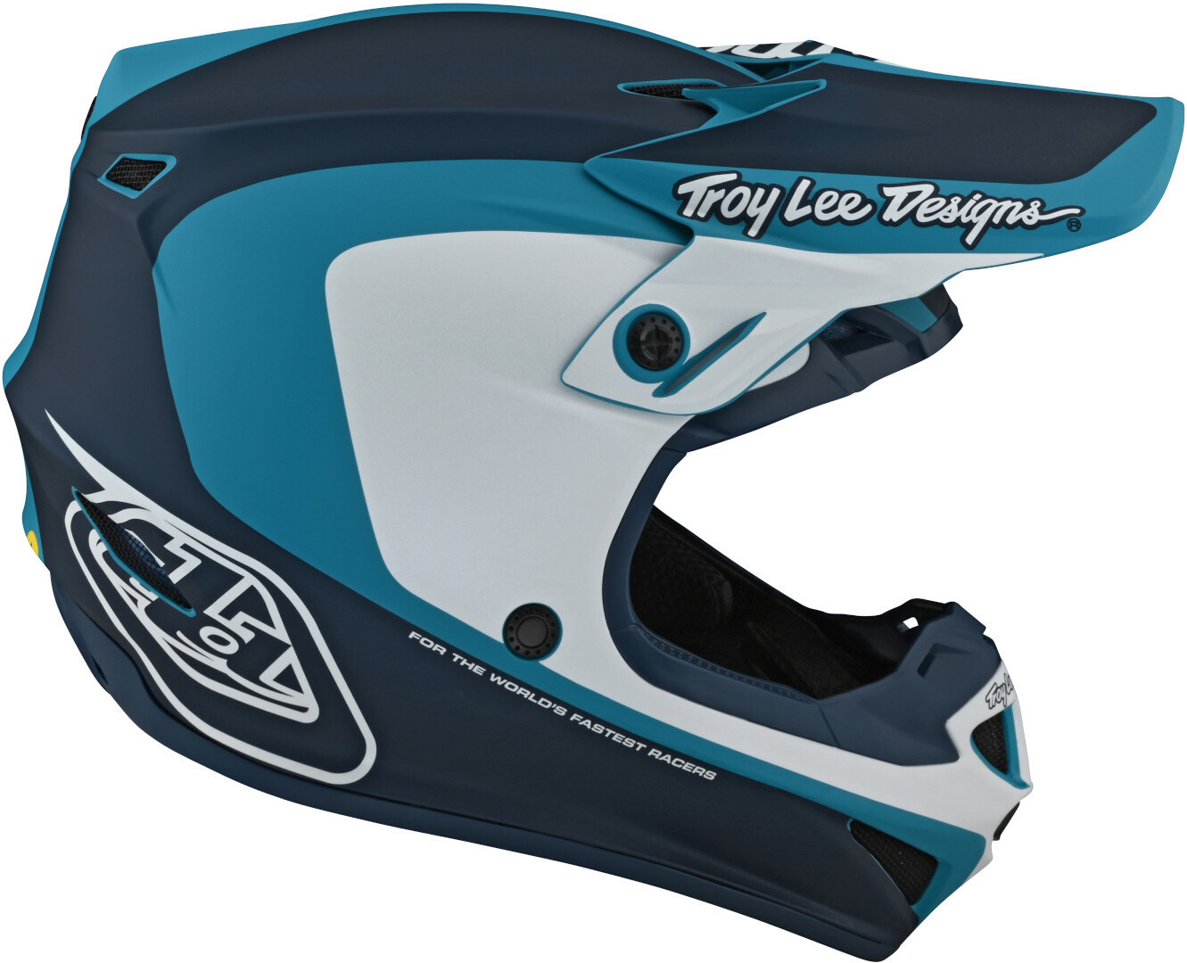 Troy Lee Designs SE4 Corsa Cască de motocross Albastru/Alb/Albastru L Figura 4