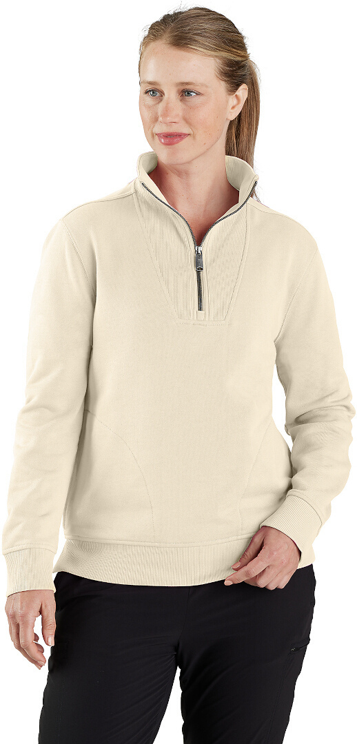Carhartt Relaxed Fit Half Zip Hanorac pentru femei Cremă S Figura 3