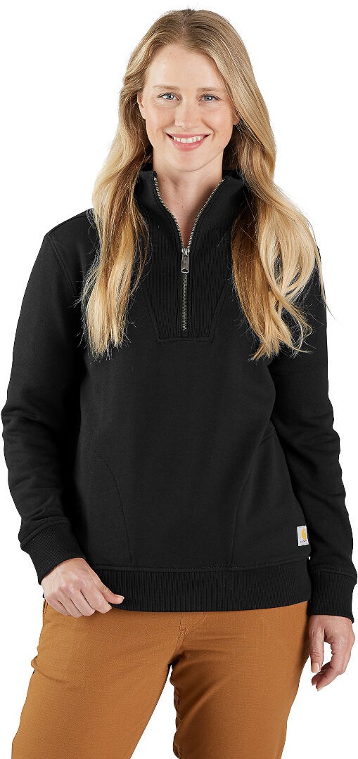 Carhartt Relaxed Fit Half Zip Dame Sweatshirt Sort L Figur 4
